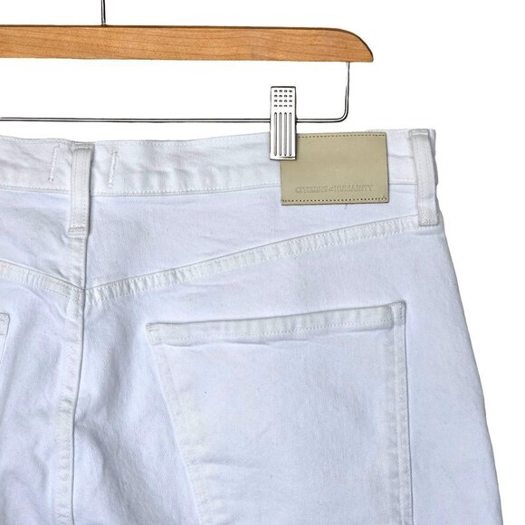Citizens of Humanity Daphne‎ High-Rise Raw Hem Cropped Jeans White Women Size 33 - Picture 9 of 16